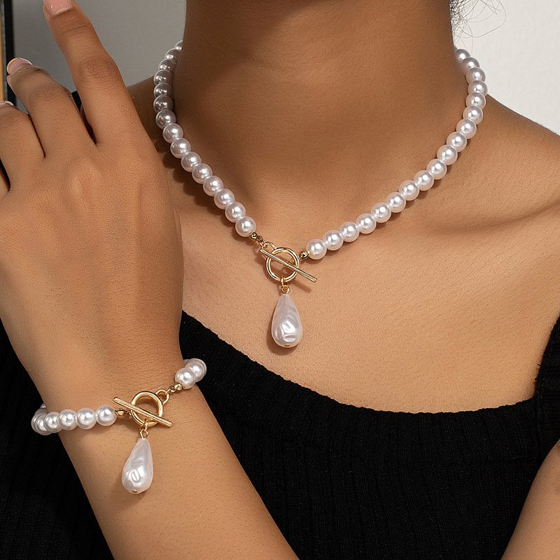 Fashion Natural Pearl Choker Jewelry Set - Image 3