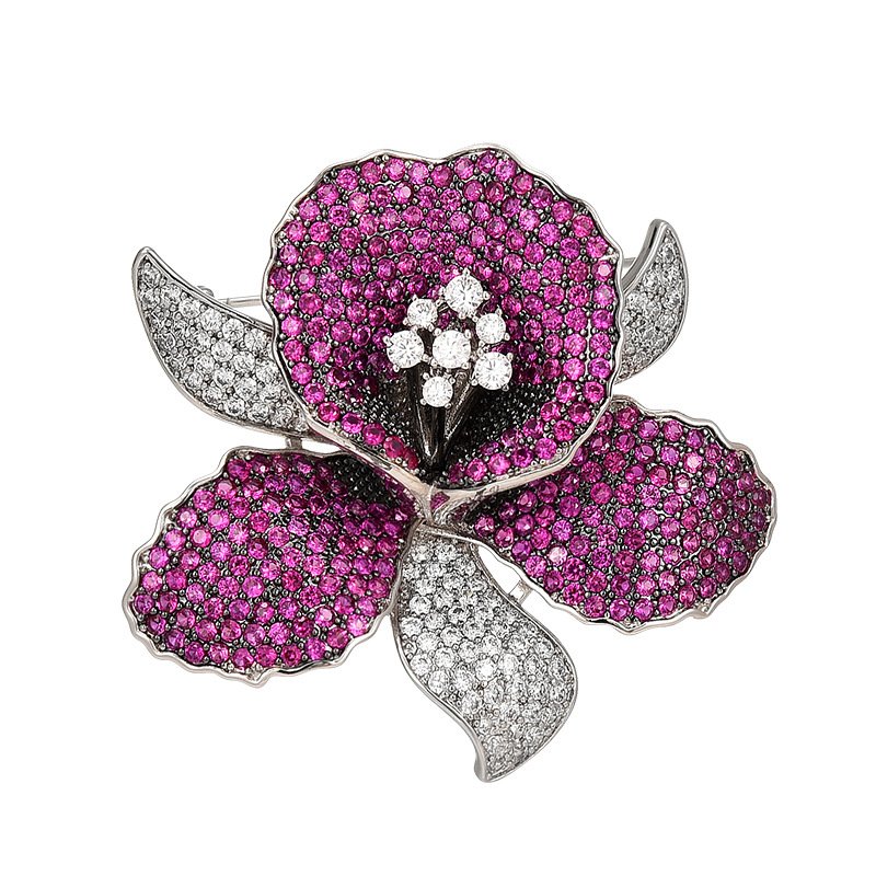 Fashion Crystal Camellias Customized Brooch