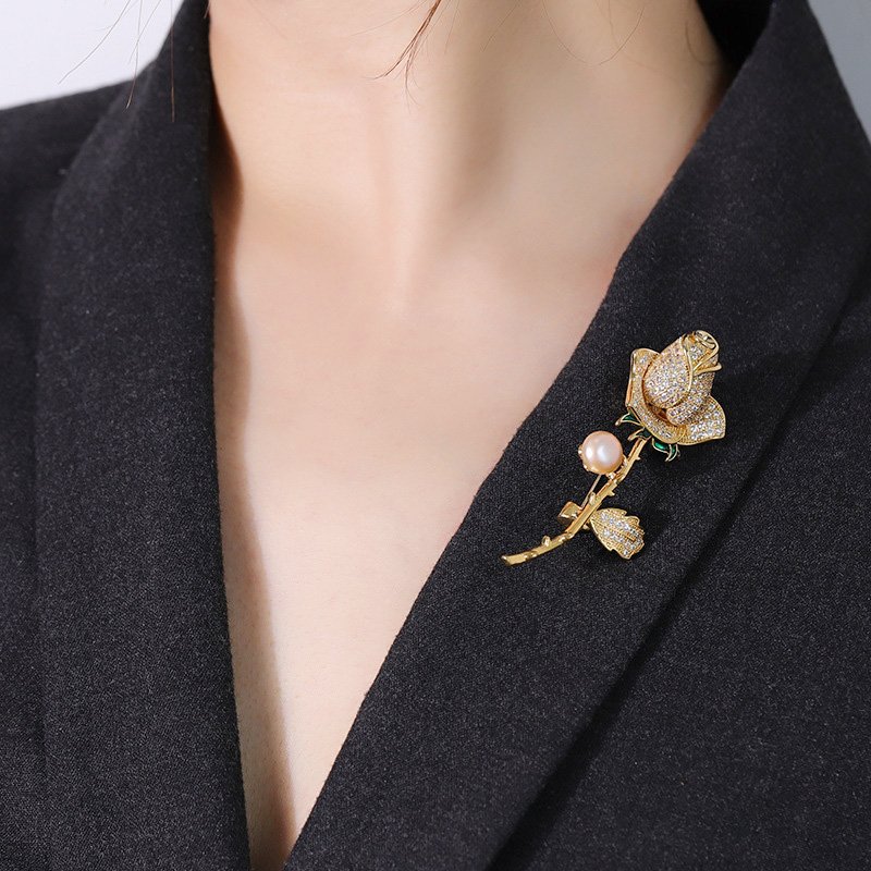 Fashion White Gold Crystal Couture Brooch-VENUSACC Fashion White Gold Crystal Couture Brooch-VENUSACC