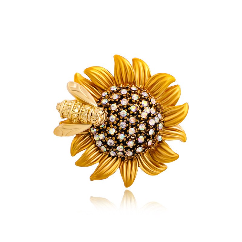 Fashion Sunflower Bee Creative Brooch
