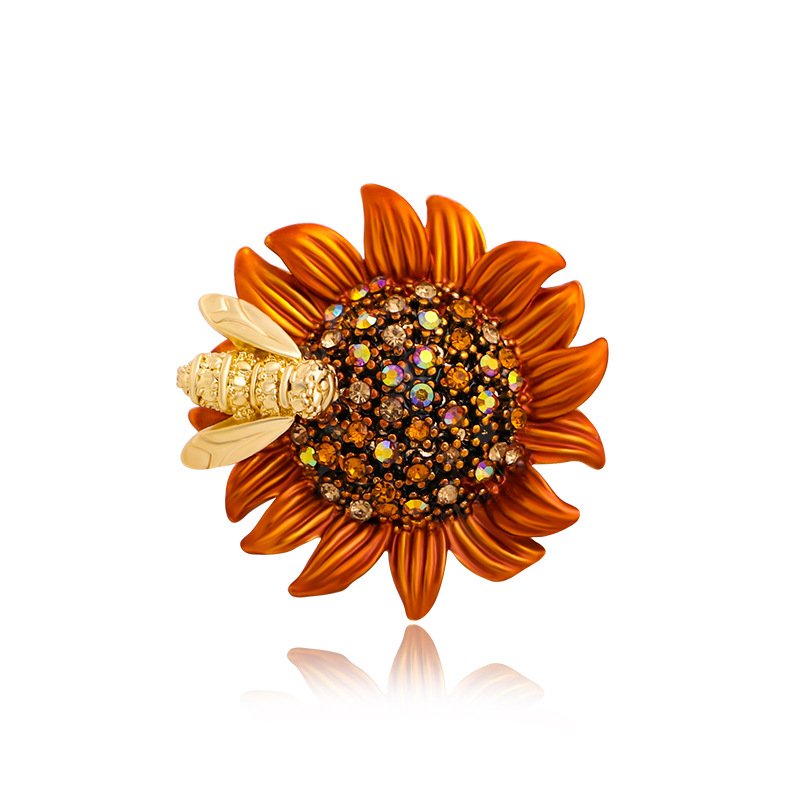 Fashion Sunflower Bee Creative Brooch - Image 2