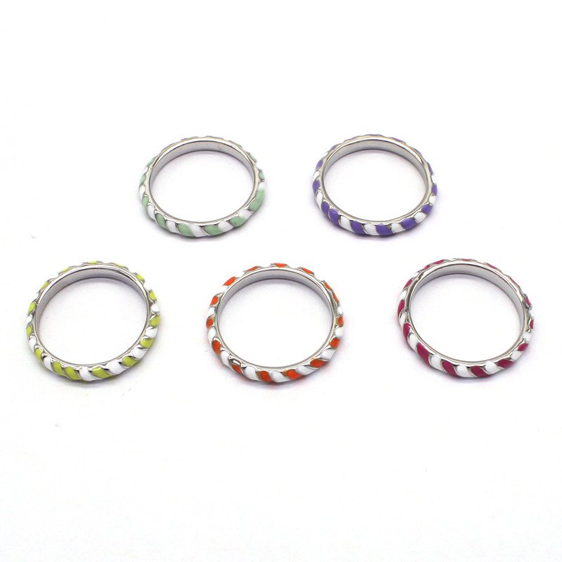 Tiffany & Co Silver Black Enamel Stripe Ring - Image 2