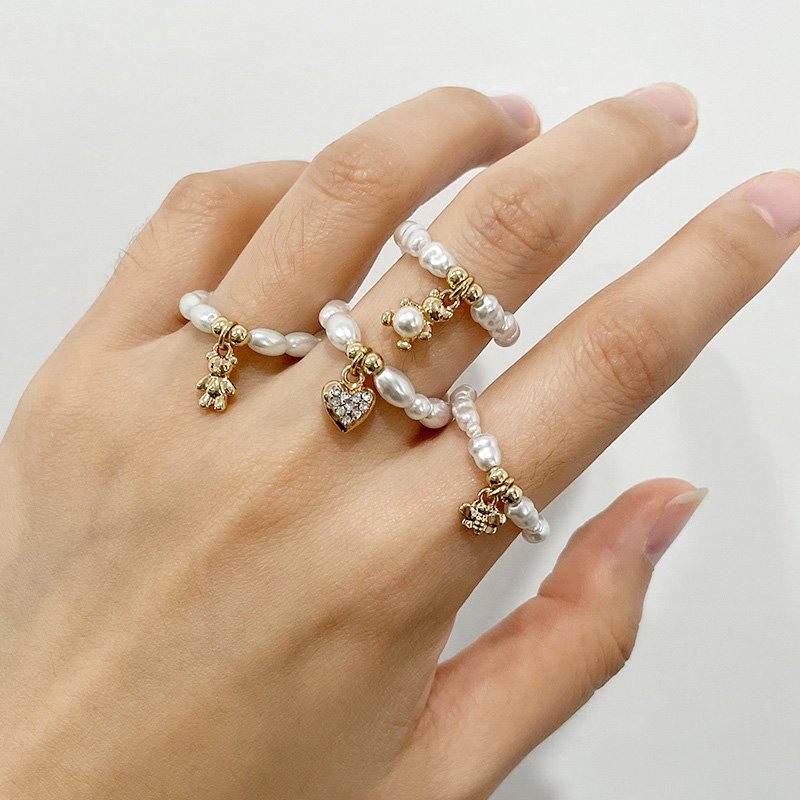 Fashion Small Pearl Braided Ring-VENUSACC Fashion Small Pearl Braided Ring-VENUSACC