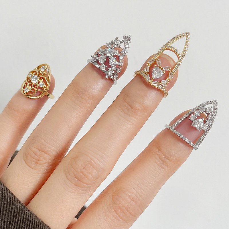 Fashion Diamond Silver Nail Cover-VENUSACC Fashion Diamond Silver Nail Cover-VENUSACC