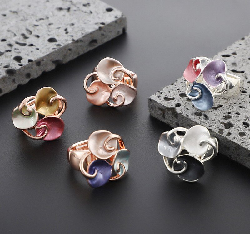 Adjustable Elastic Multi-colored Enamel Ring