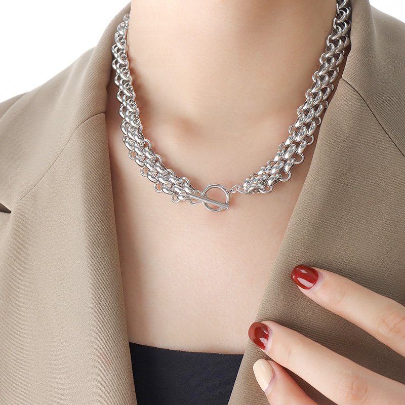 Exaggerated Metal OT Necklace Jewelry Set - Image 3