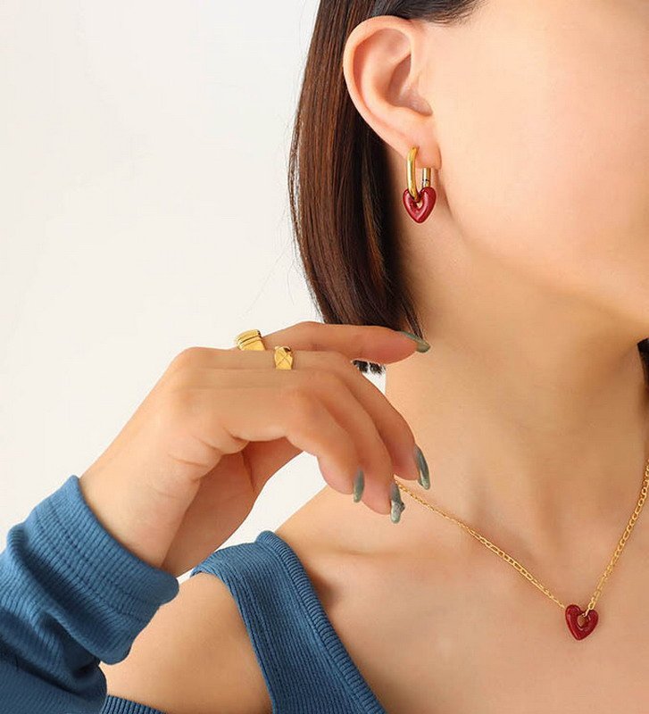 Venusacc Heart Drop Earrings Jewelry Set - Image 2