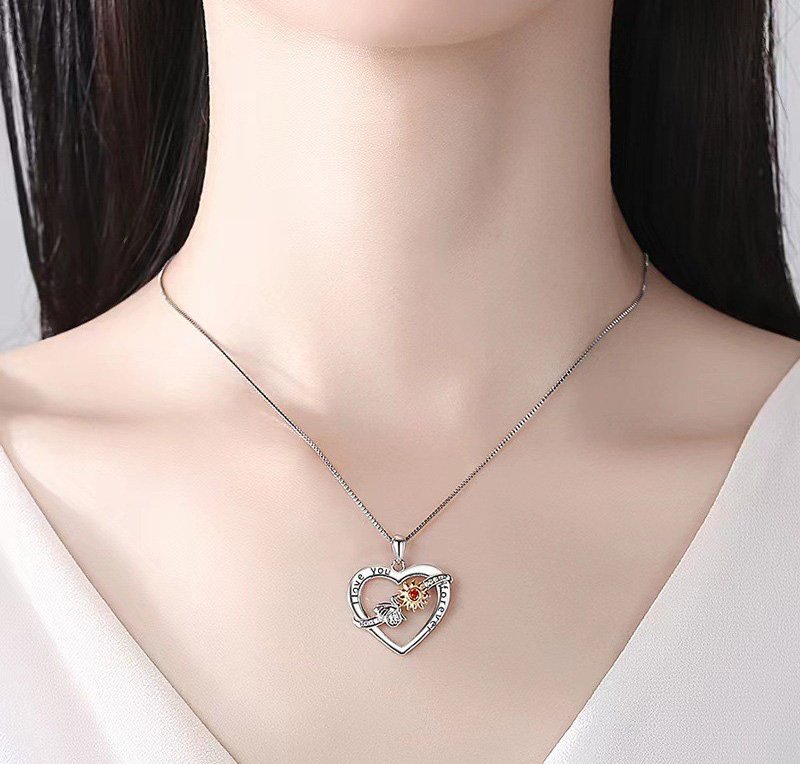 Women’s Sterling Silver Daisy Necklace-VENUSACC Women’s Sterling Silver Daisy Necklace-VENUSACC