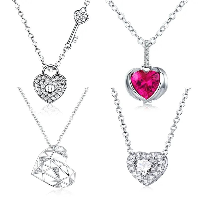925 Heart Zirconia Necklace in Sterling Silver