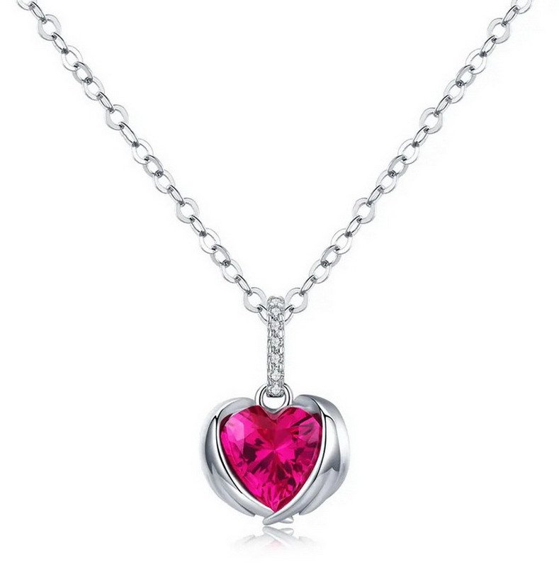925 Heart Zirconia Necklace in Sterling Silver - Image 3
