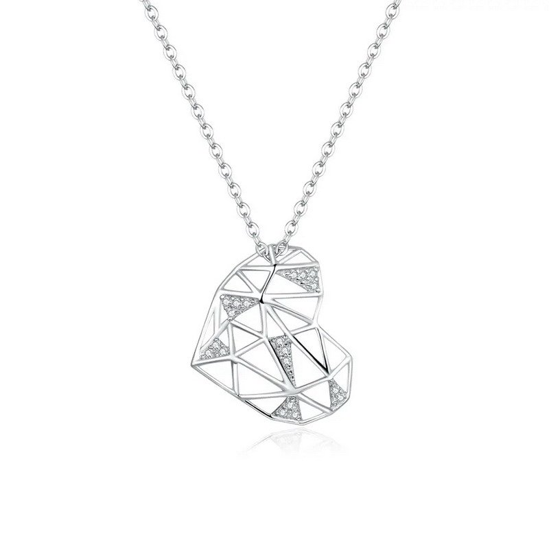 925 Heart Zirconia Necklace in Sterling Silver - Image 4