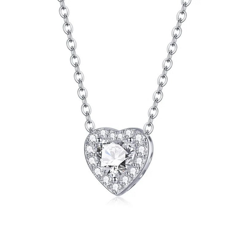 925 Heart Zirconia Necklace in Sterling Silver - Image 5