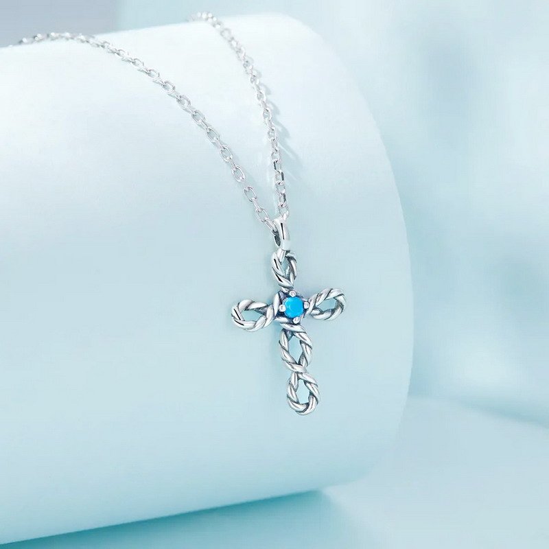 Venusacc Cross Zirconia Sterling Silver Necklace - Image 2
