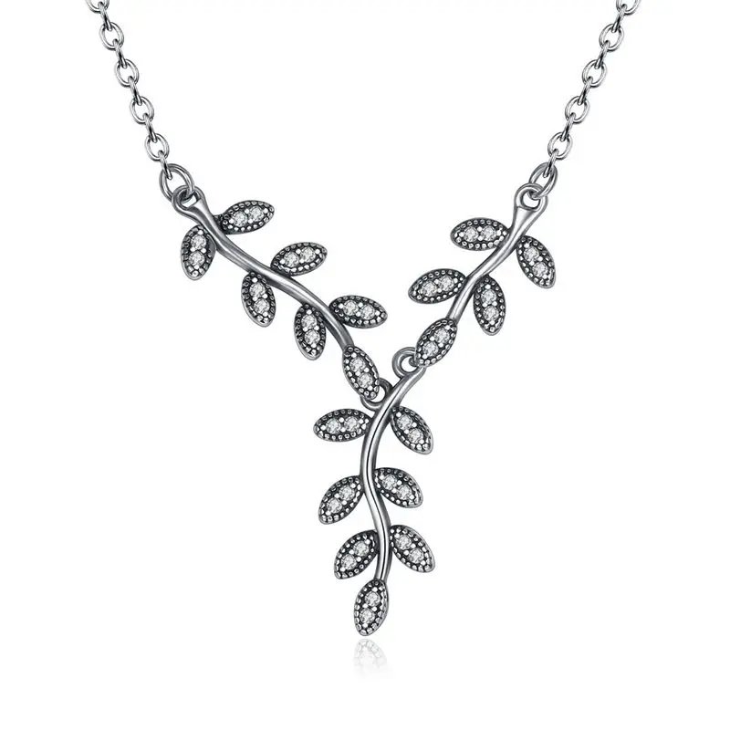 Leaf Shape Sterling Silver Necklace