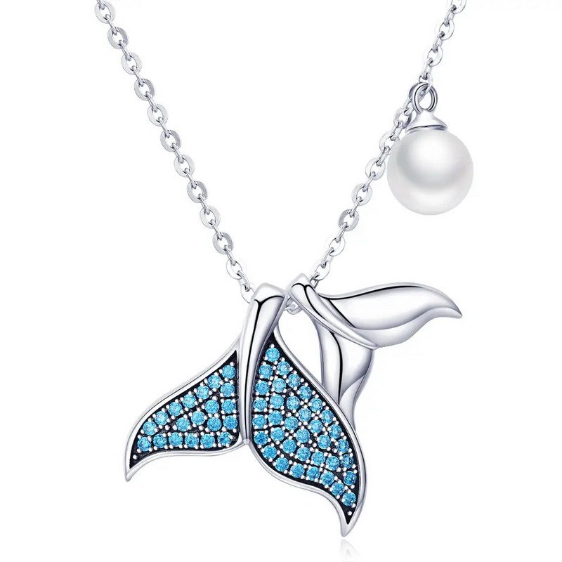 Whale's Tail Pearl Sterling Silver Necklace