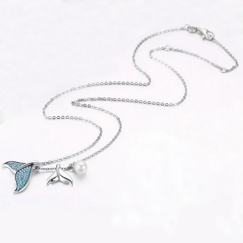 Whale's Tail Pearl Sterling Silver Necklace - Image 2