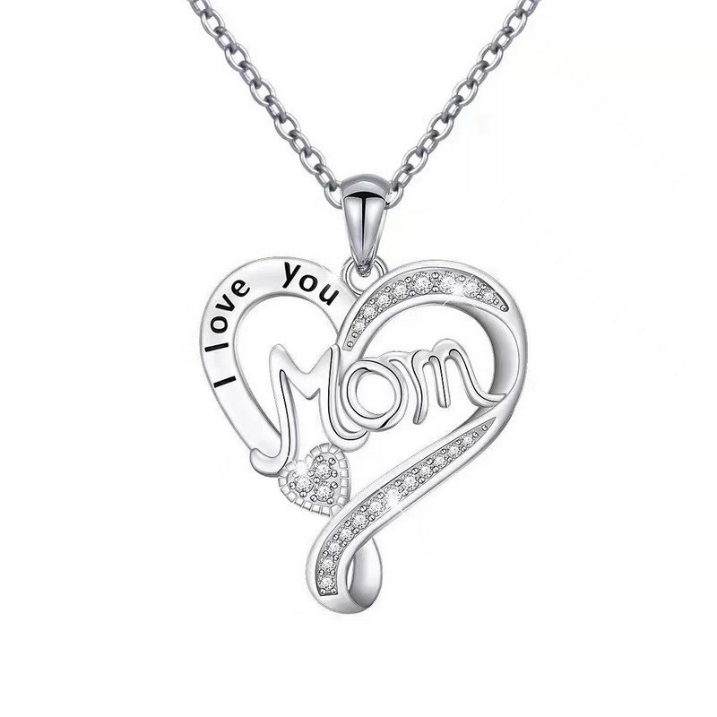 Alphabet Mom Sterling Silver Necklace