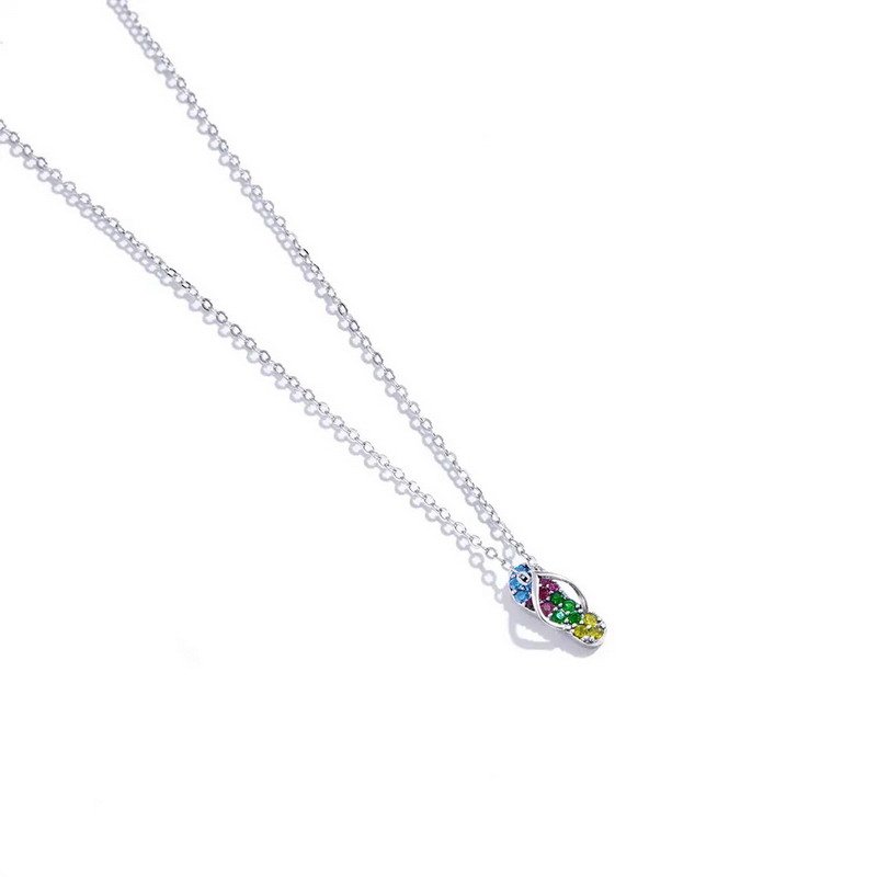 Summer Beach Flip Flop Sterling Silver Necklace - Image 2