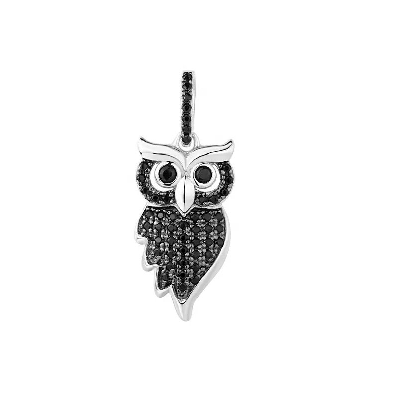 Wholesale Zirconia CZ Owl Sterling Silver Pendant