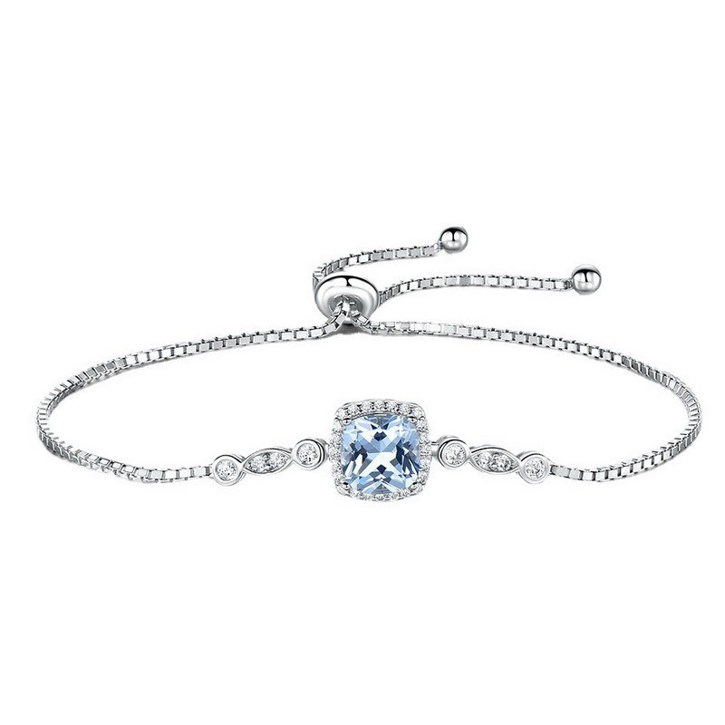 Square Zirconia CZ Sterling Silver Bracelet