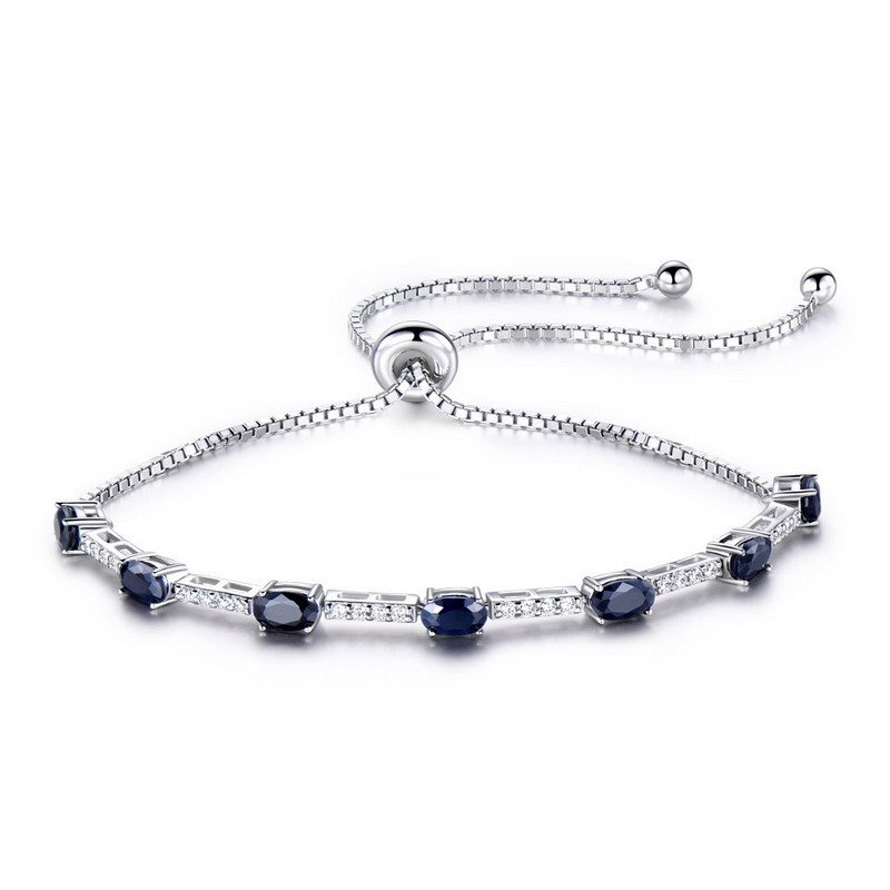 Dark Blue Zirconia CZ Sterling Silver Bracelet
