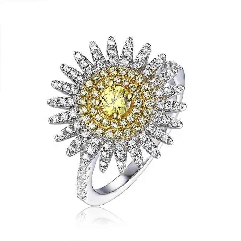 Daisy Zirconia CZ Sterling Silver Ring