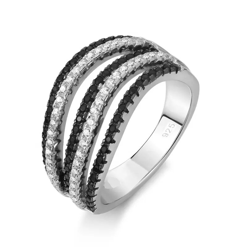 Triple Zirconia CZ Ring in Sterling Silver