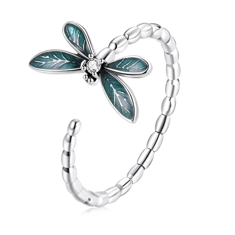 Dragonfly Zirconia CZ Sterling Silver Ring