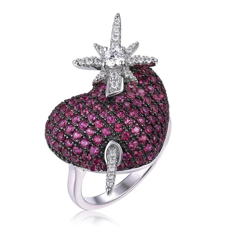 Heart Shaped Zirconia CZ Sterling Silver Ring