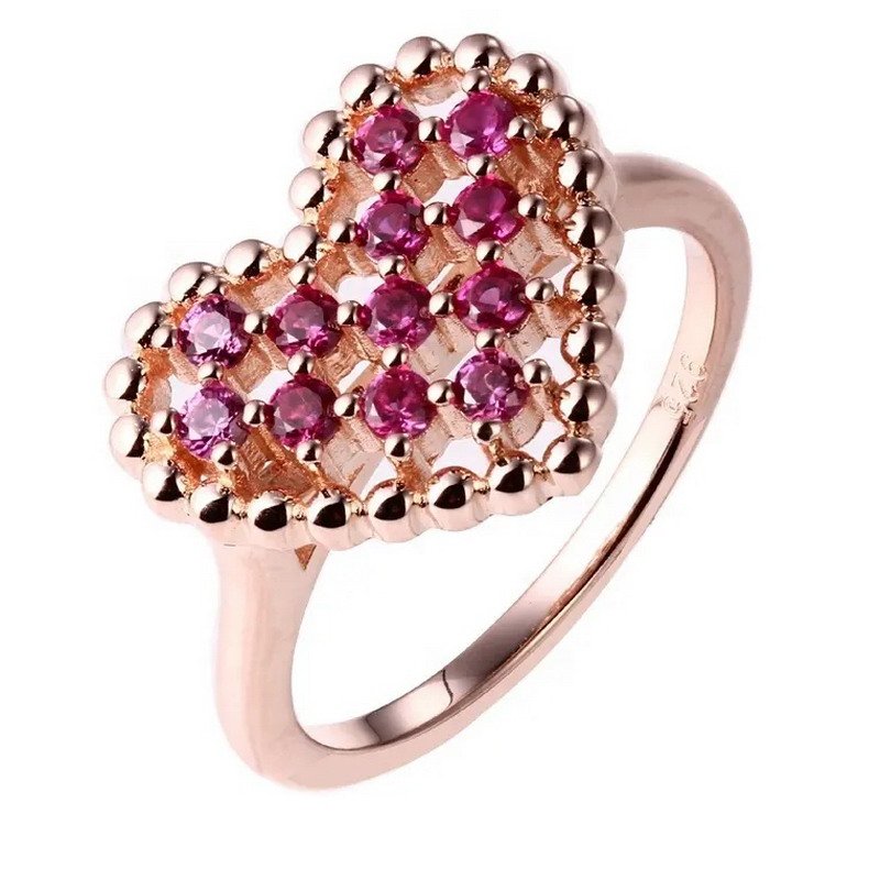 Ruby Heart 925 Sterling Silver Ring