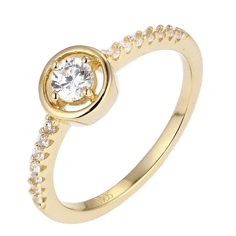 Classic Round Zirconia 925 Sterling Silver Ring