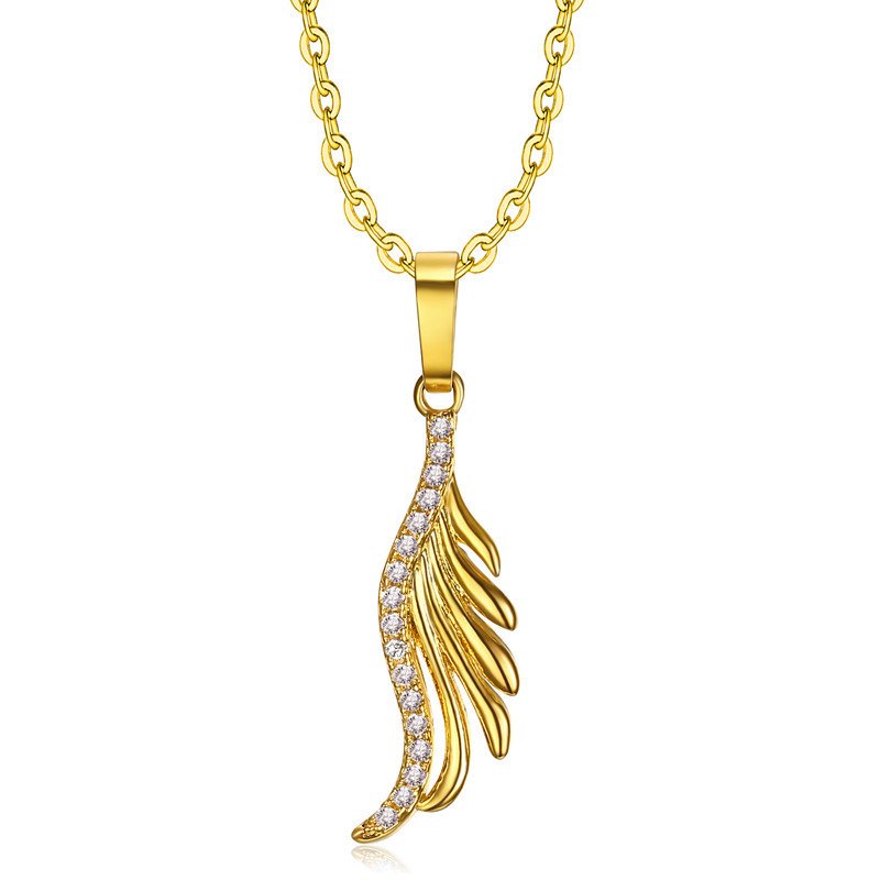 Venusacc Women's Feather Brass Necklace